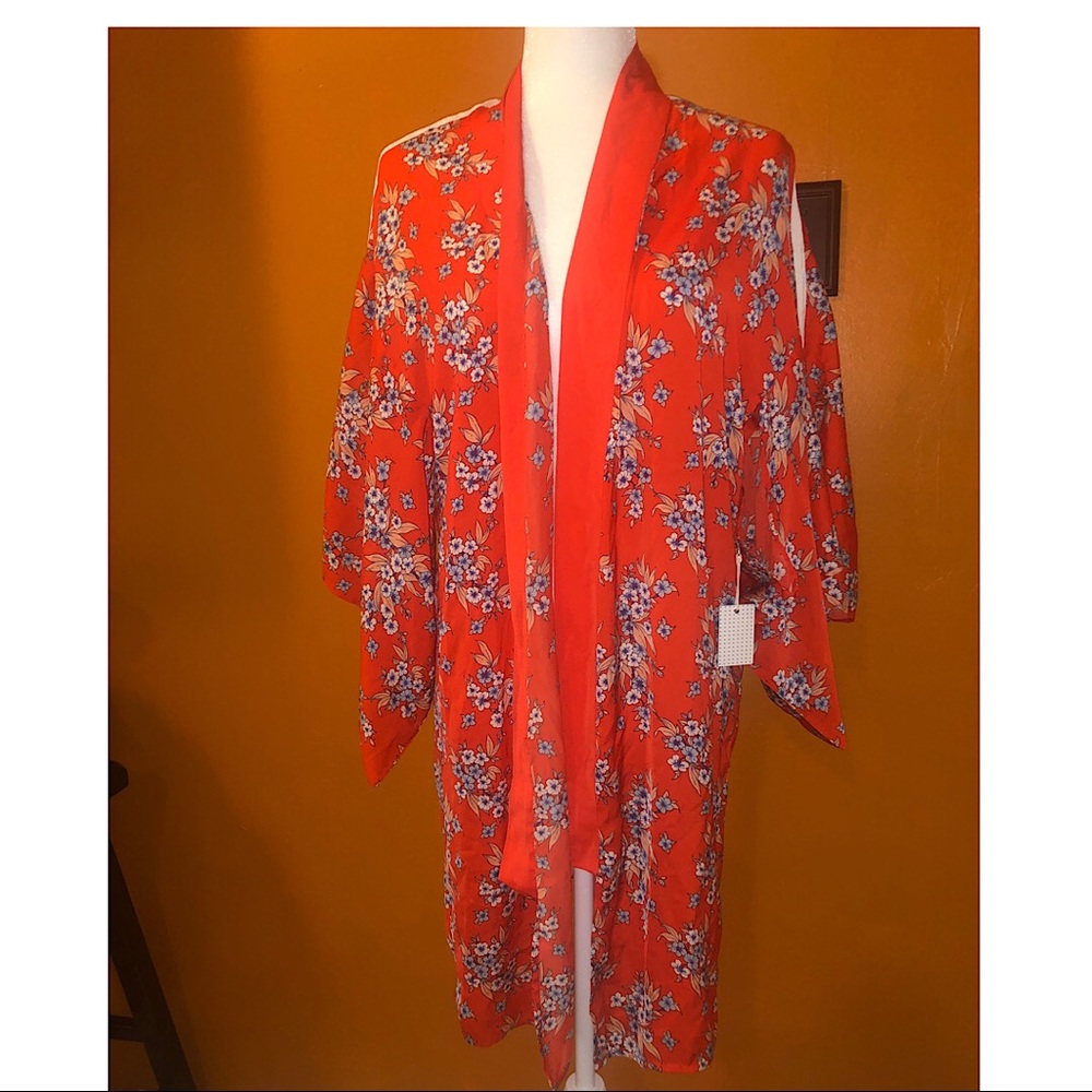 Floral print kimono